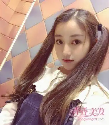 无刘海双扎 长发马尾辫发型