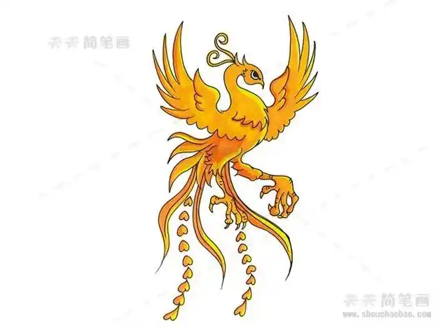 凤凰的图案简笔画