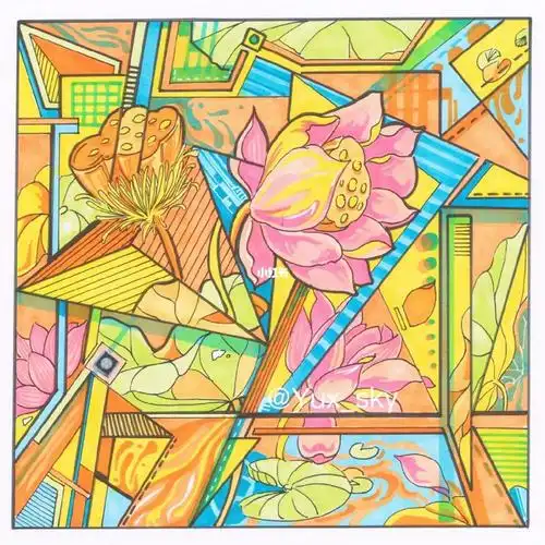 马克笔装饰画窗前