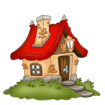 卡通童话红色房子