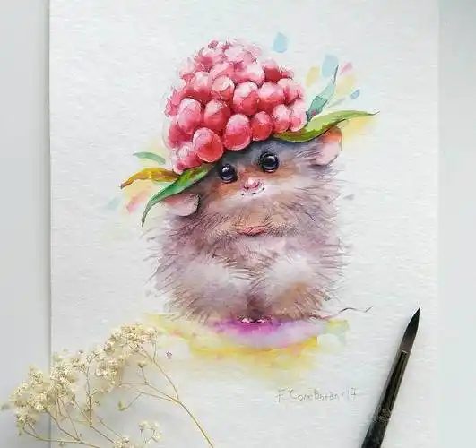 卡通动物水粉画卡通动物水粉画图片简单