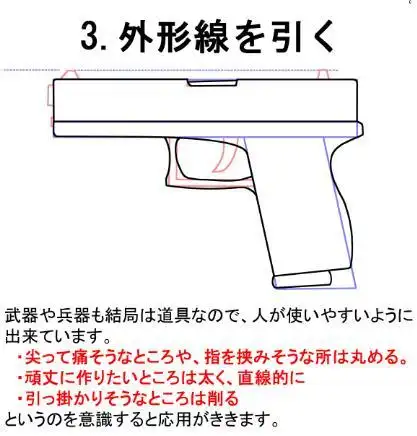 漫画手枪怎么画?军用手枪画法讲解及手枪科普!