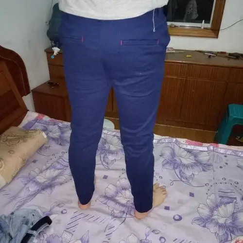 小脚九分裤男修身型