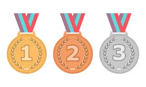 金牌图标.银牌图标.铜牌图标.一套奖牌.向量集.