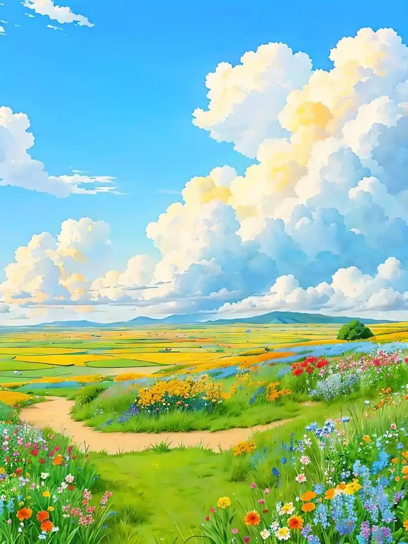 治愈系田园风插画  91治愈系田园风:拥抱自然,享受宁静95  90