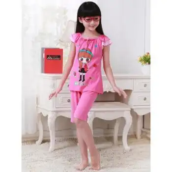 7夏季8女童短袖短裤睡衣套装10儿童装6小女孩9衣服夏装4-11岁夏天 双