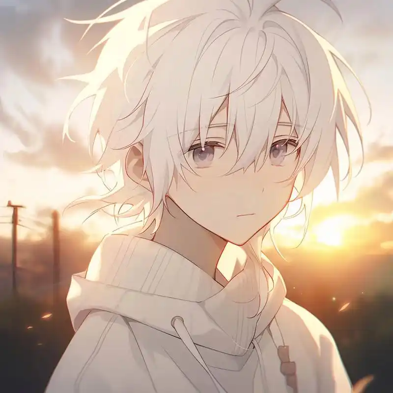 动漫头像|白发男头(3)