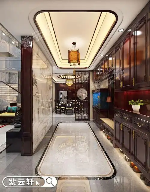 紫云轩493平米别墅 中式风格装修设计效果图|现代风格|软装饰|中式