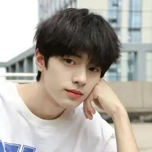 日系男生武士头自然全头套 狼尾短发女假发套网红逼真男士月儿假发