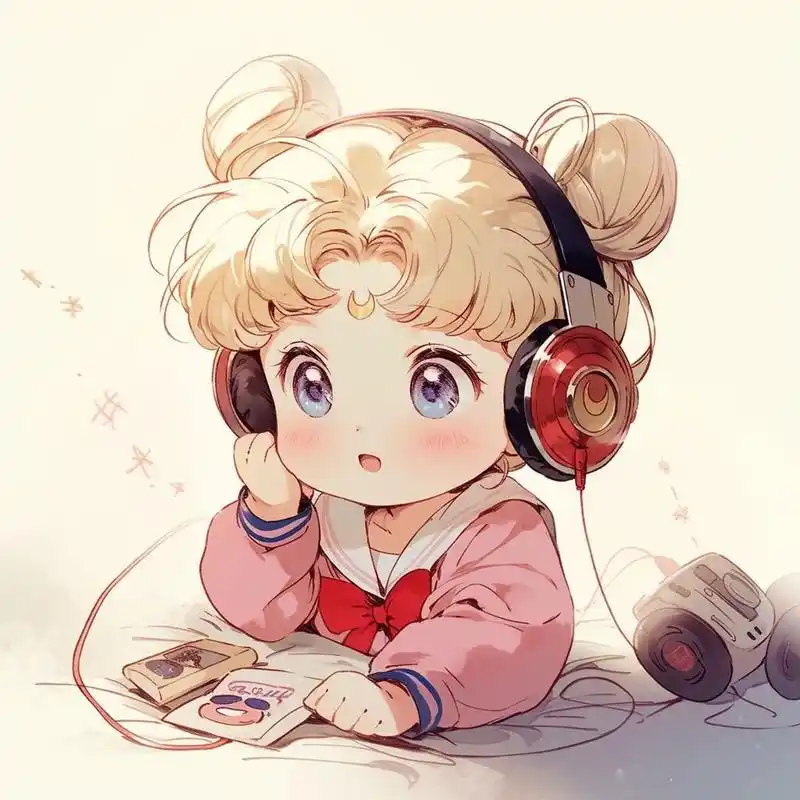 可爱头像·听音乐(8张) 正在听音乐的宝宝,给我萌化了 020202