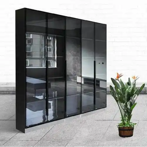 南昌极简窄边框玻璃门定制橱柜衣柜门酒柜灰玻黑玻平移门推拉门厂家