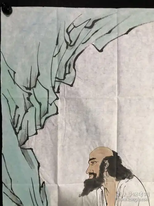 【手绘名家款】191手绘范曾款软片【达摩图】46*69厘米, 范曾(1938.7.