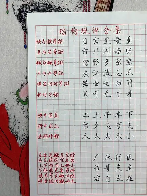 结构规律硬笔书法习字方法