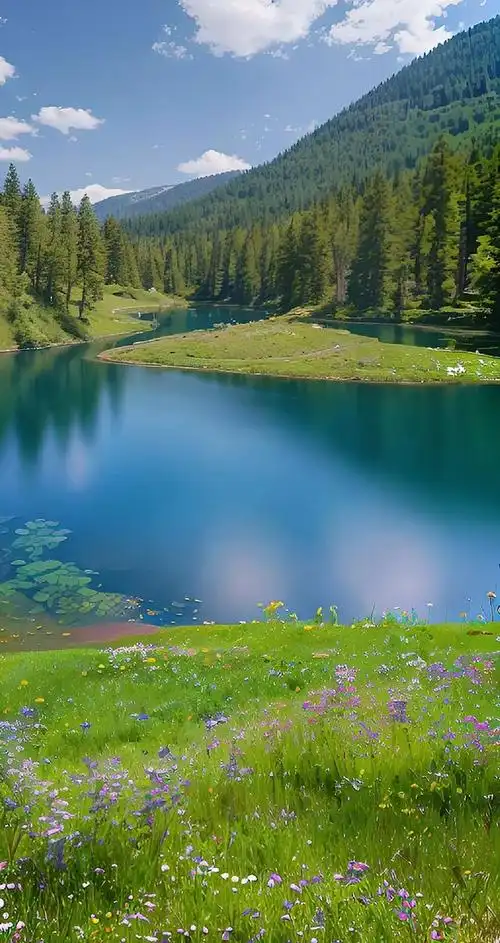 春天到了,九寨沟的大自然开始展示出它独特的美丽风景