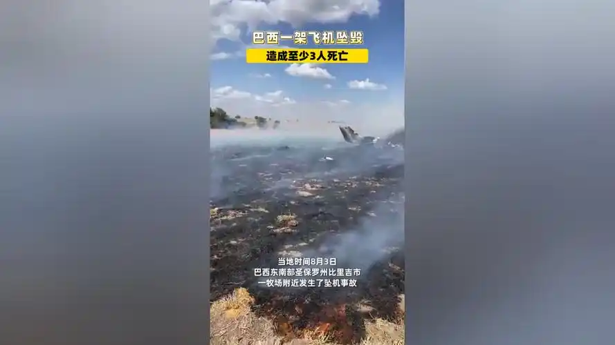 巴西一架飞机坠毁,造成至少3人死亡