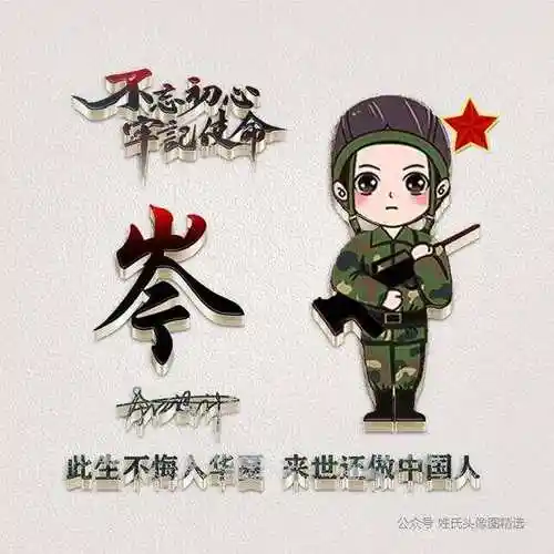 3d立体姓氏头像军人专用爱国头像