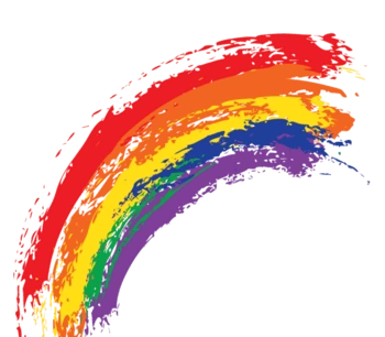 彩虹水墨画素材图片