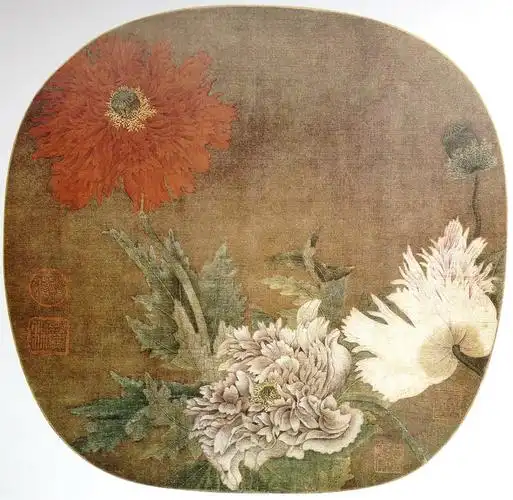 工笔画毛笔勾宣纸笔勾打印稿底稿白描虞美人佚名国画