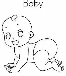 19 小宝宝新生宝宝男宝宝女宝宝英文单词卡通简笔画