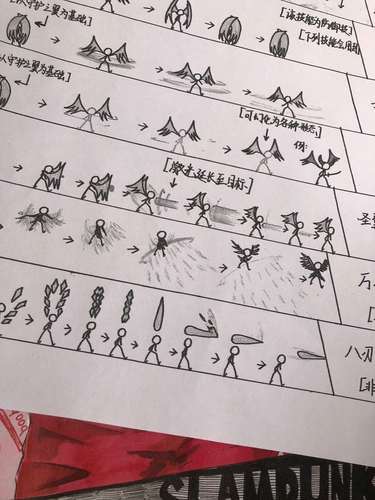 科威顿科威顿手翻书空白本子连环画纸手绘火柴人格斗简笔动画纸上翻页