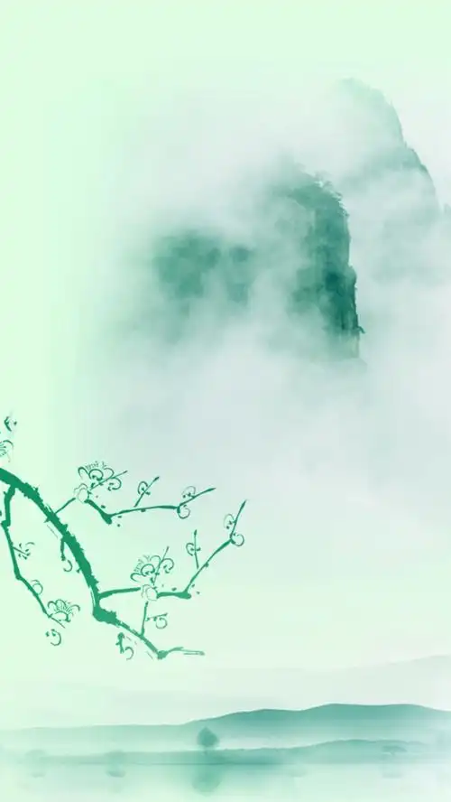 清新山水水墨中国风h5背景素材