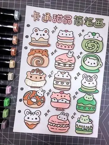 甜品简笔画图片大全可爱各种甜品简笔画