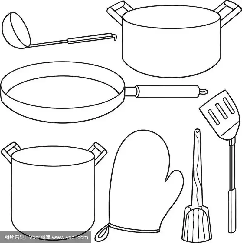 矢量厨房工具集