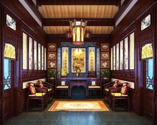 观塘别墅古典中式装修设计案例赏析