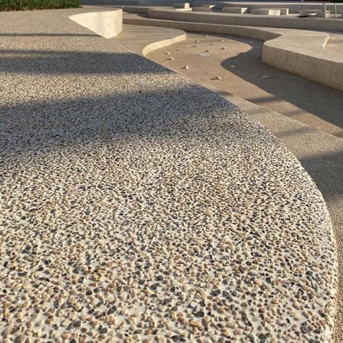 水洗石洗米石天然鹅卵石地面水刷石磨石墙面施工