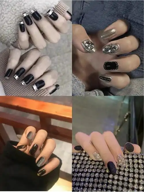 酷girl 必看黑色美甲,独特好看,个性到爆939393#美甲