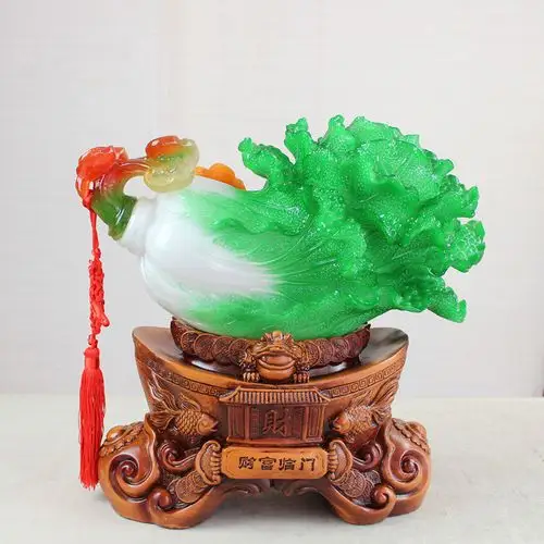 仿玉白菜招财摆件 富贵临门家居风水吉祥物 开业乔迁礼品 sf97208