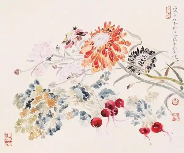 自己的潜心努力,使得贾广健不仅在工笔,没骨花鸟方面成就卓著,还在