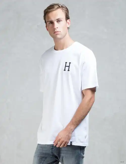 white huf x thrasher classic h t-shirt