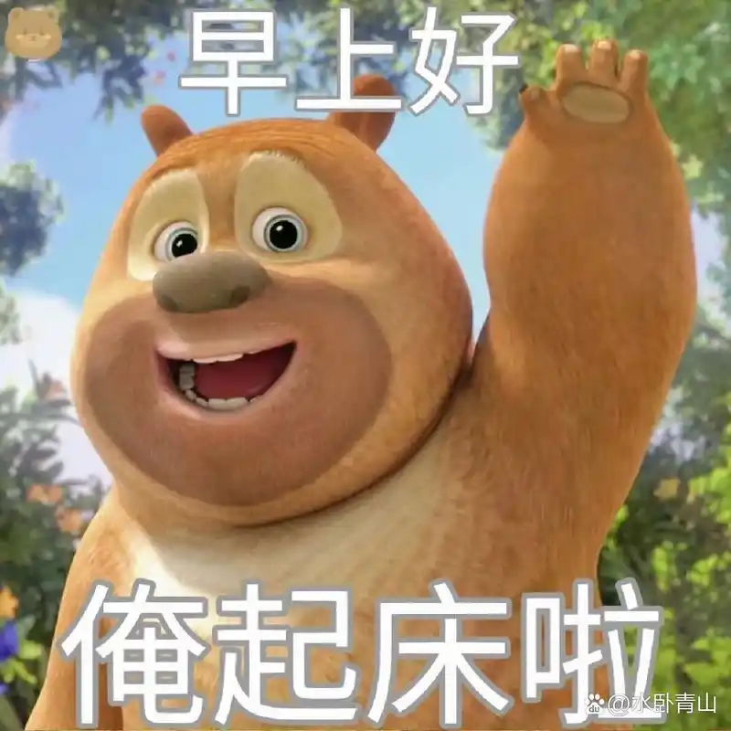 熊大熊二表情包 | 早上好啊,俺起床啦 早上好,俺起床啦,迎接新的一天