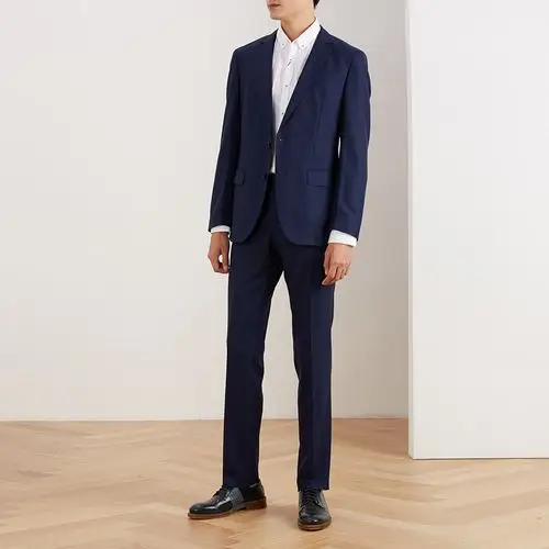 商务时尚休闲套装简洁西装绅士深蓝色