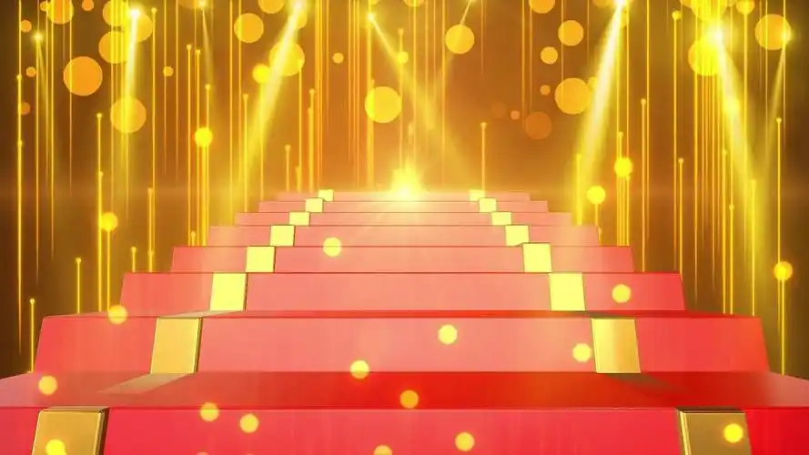 4k荣耀阶梯璀璨星光大道华丽视频背景星光大道阶梯背景