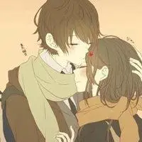 亲吻额头的动漫情侣头像_微信头像图片大全