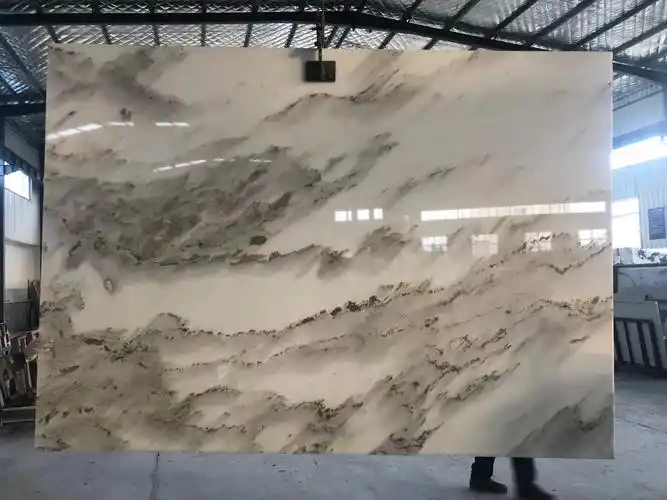 大理石纯天然山水画白底绿花看好的联系我10件起批惊喜