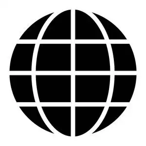 地球符号图标-黑色简单,孤立-矢量插图照片