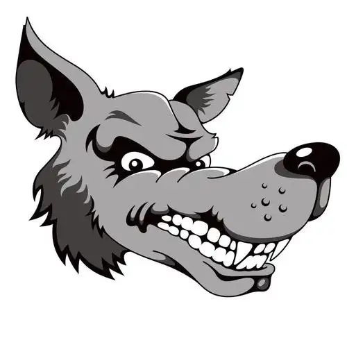 狼来了,狼,卡通矢量图.