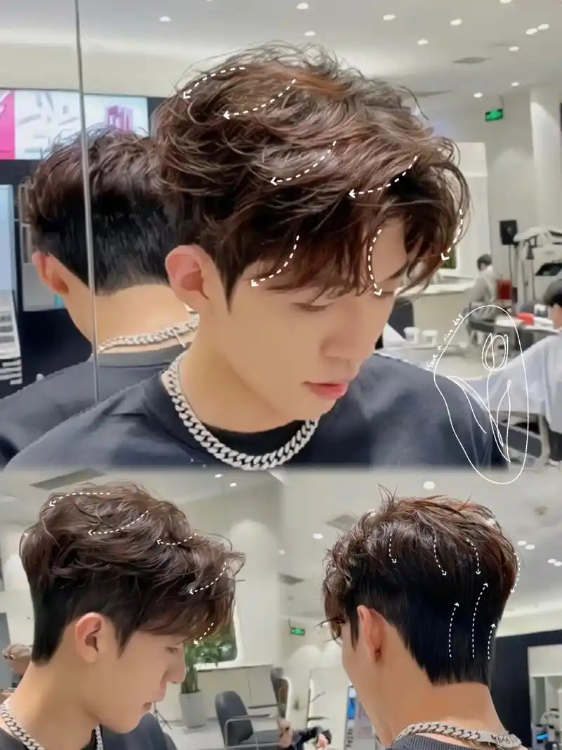 韩式三七分纹理烫!