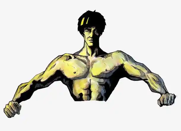 肌肉男李小龙的漫画造型