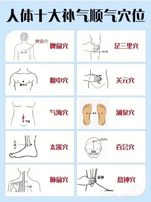 人体10大补气顺气穴位快收藏起来
