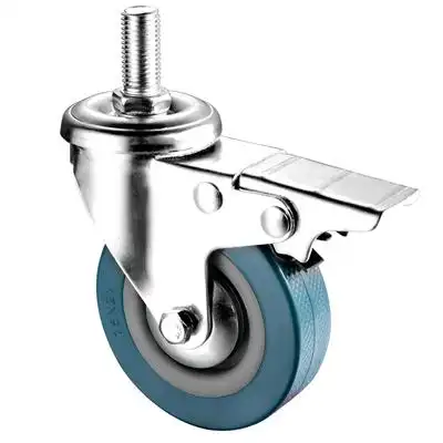 万向轮轮2.5寸3寸10/12mm丝杆带刹车转向脚轮小轮子配件滑轮轱辘