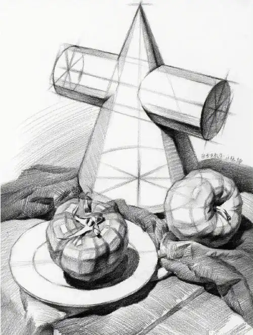 结构素描静物组合类