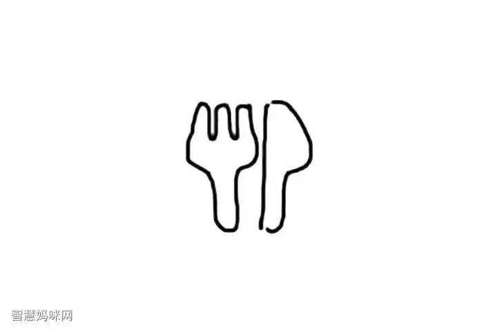 如何画刀叉简笔画