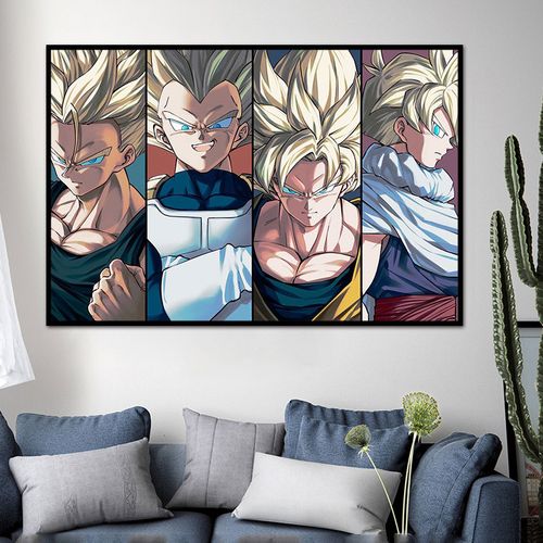 七龙珠diy数字油画 手绘填色减压画 卡通动漫赛亚人孙悟空油彩画