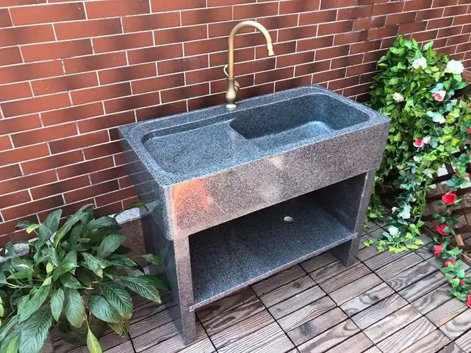 石头洗手盆阳台庭院水池家用大理石洗衣池别墅户外洗衣台一体水槽