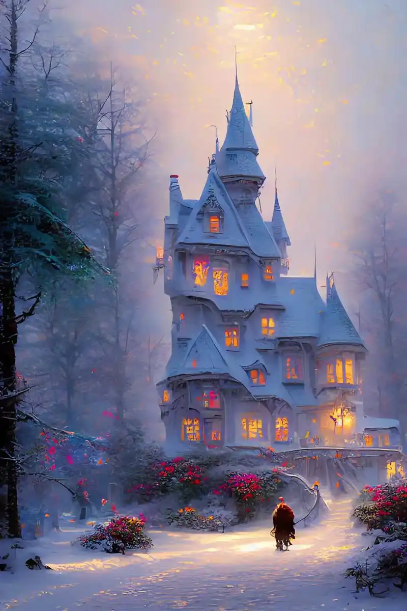 初冬的冰雪城堡,描出一付深冬的画,来探寻一场初春的梦.#ai - 抖音
