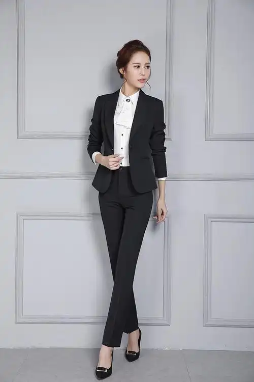 职业装女套装女士正装时尚气质秋冬工作服修-职业女装